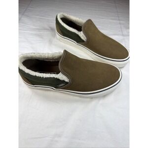 Vans Women 6.5, Men 5 *Classic Slip On Shoes * NWOB * Kangaroo Brown Green Suede
